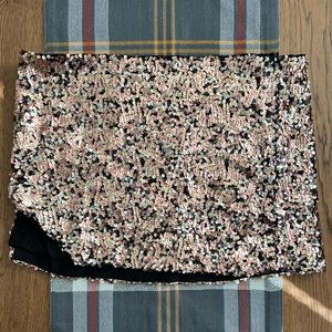 Free People Sequin Mini Skirt in Black and Gold